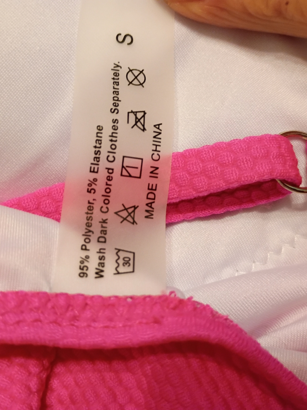 EUC 2/$10 Women's Hot Pink One-Piece Swimsuit with Lace-Up Sides Small - Picture 5 of 5